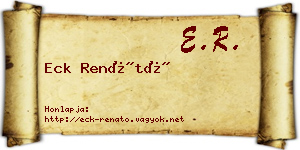 Eck Renátó névjegykártya